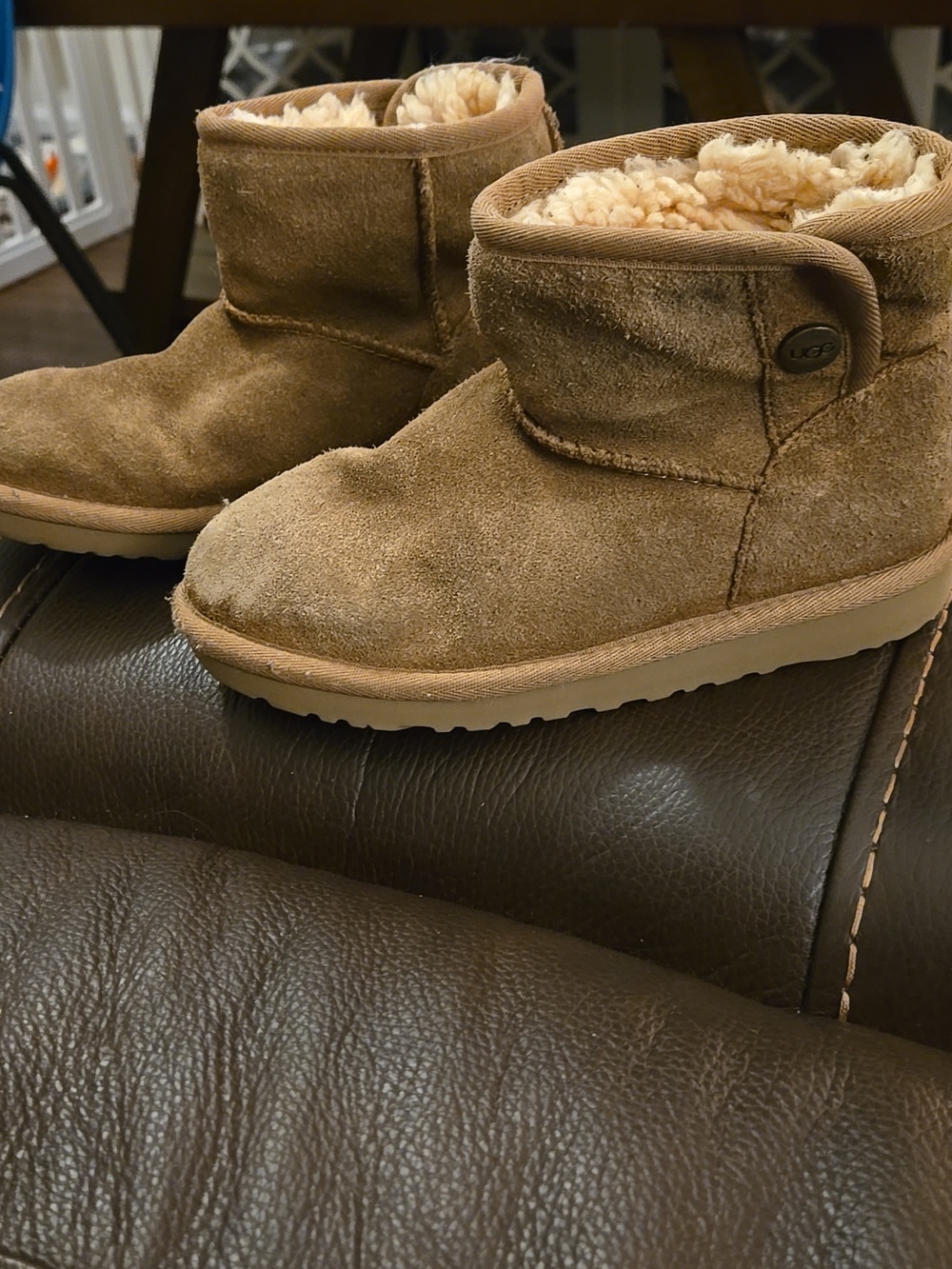 UGG Chestnut Suede Mini Button Boots